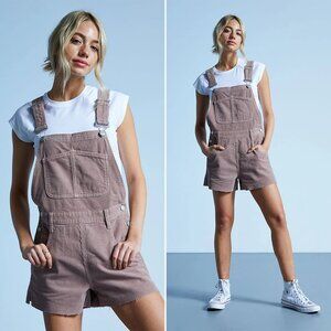 PacSun Corduroy Mauve Pink Shortalls Overall Shorts Womens Medium 90s Grunge Y2K